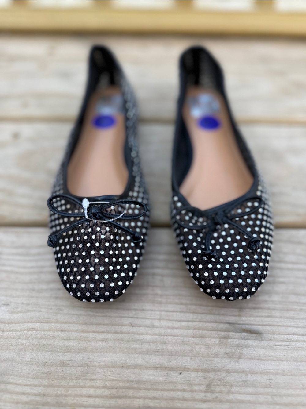 Dolce Vita Black Polka Dot Ballet Flats with Bow Accent
